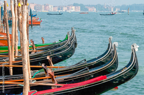 Fotografie Gondala Bows on the Grand Canal - Venice