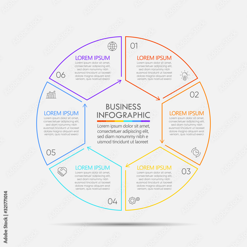 Naklejka premium Business circle. timeline infographic icons designed for abstract background template milestone element modern diagram process technology digital marketing data presentation chart Vector