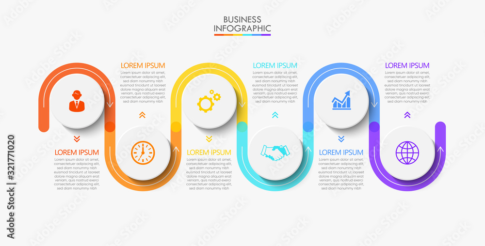 Vetor de Business data visualization. timeline infographic icons ...