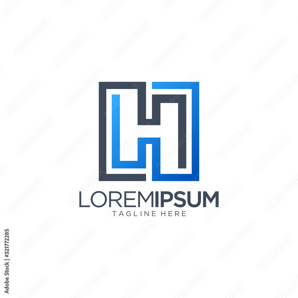 Obraz premium Letter H Logo Design Vector Template