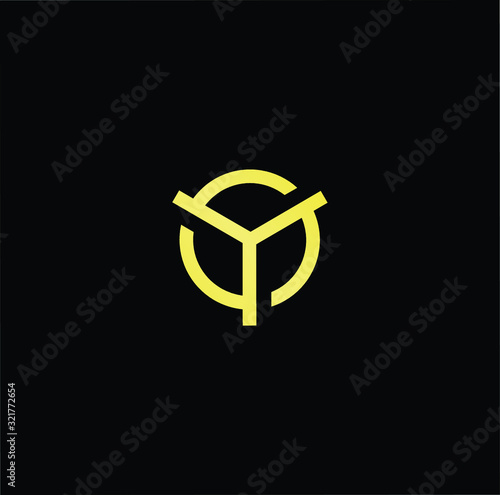 Outstanding professional elegant trendy awesome artistic black and gold color YO OY initial based Alphabet icon logo.