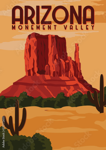 Monument Valley Vector Illustration Background