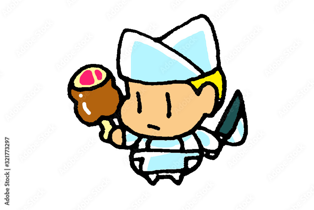 Obraz premium 白人のコックさん