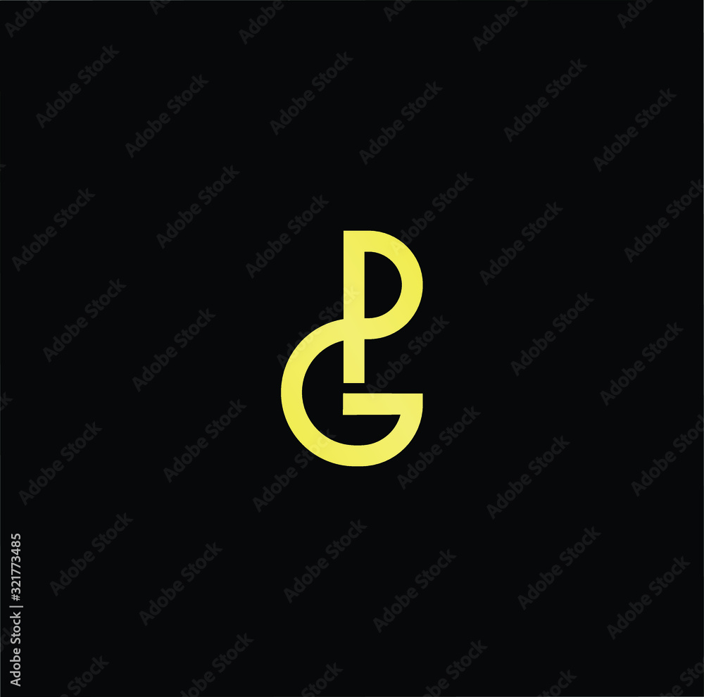 Outstanding professional elegant trendy awesome artistic black and gold color PG GP initial based Alphabet icon logo. Outstanding professional elegant trendy awesome artistic black and gold color PG GP initial based Alphabet icon logo.