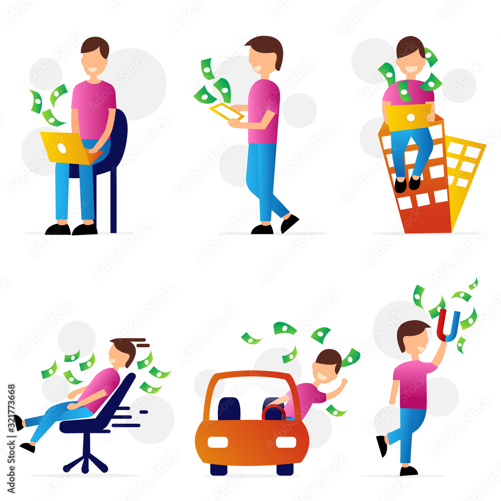 Earn money income vector illustration