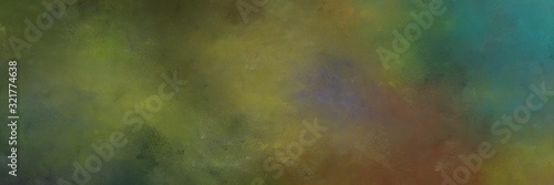 multicolor painting background texture with dark olive green, dim gray and teal blue colors and space for text or image. can be used as header or banner