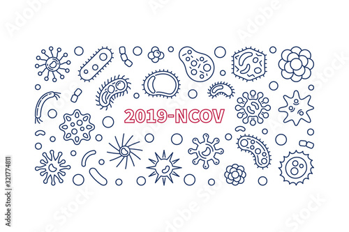 2019-NCOV outline banner - vector virus concept illustration