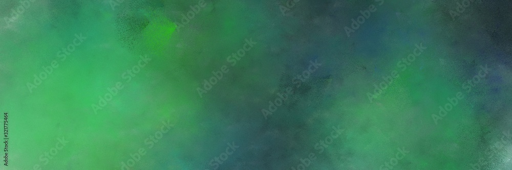colorful vintage painting background graphic with sea green, medium sea green and very dark blue colors and space for text or image. can be used as header or banner