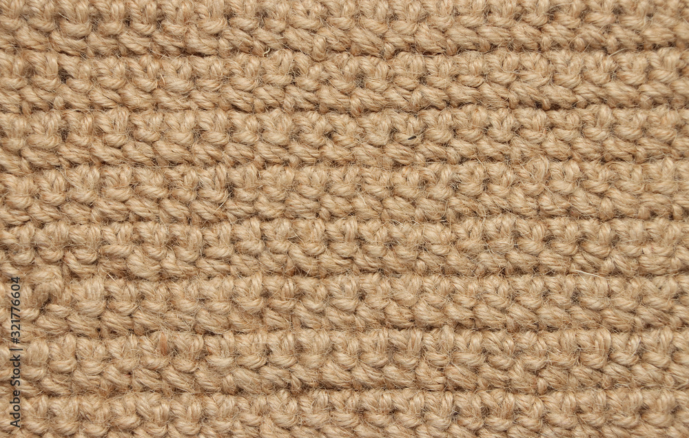 The texture of knitting from jute.