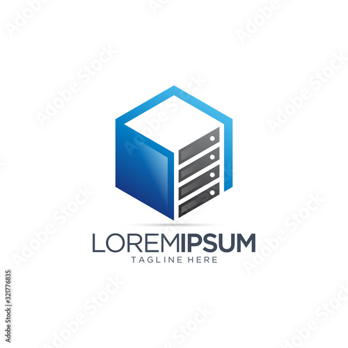 Cupboard Logo Design Vector Template With Hexagon Shape