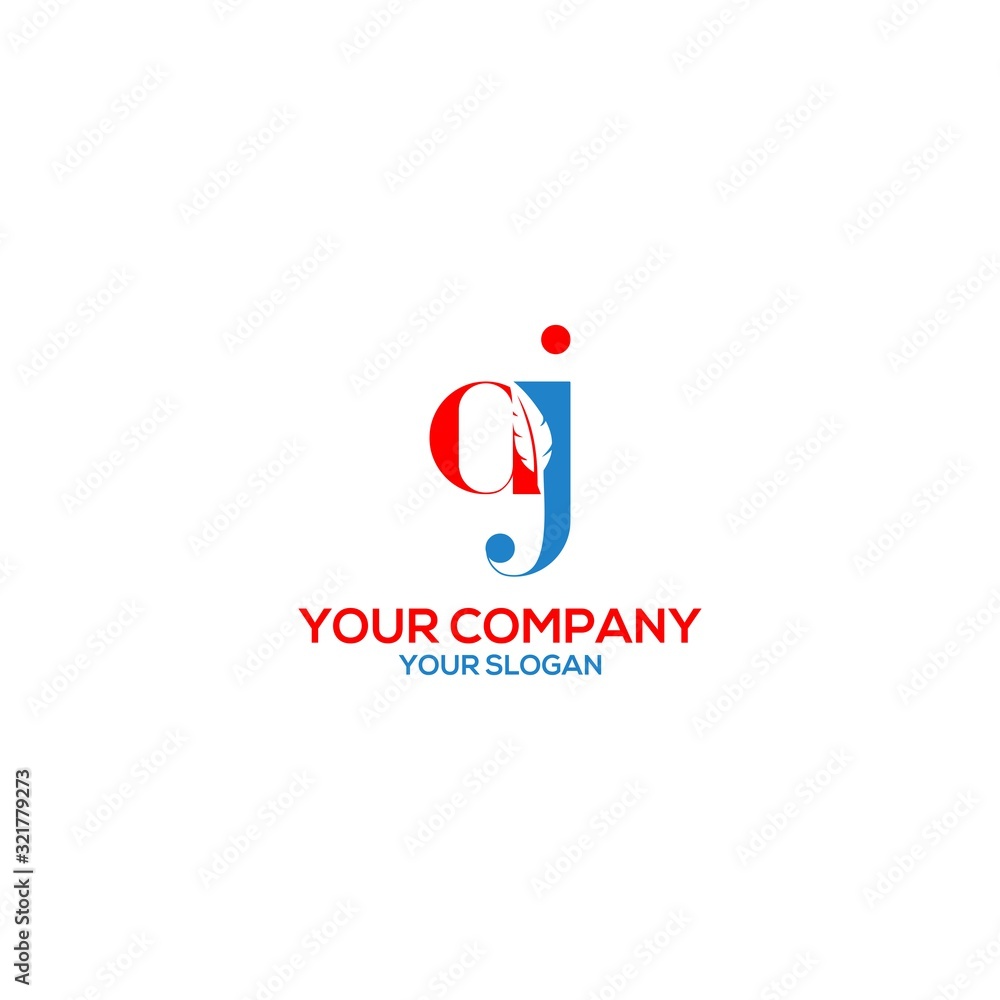 AJ Feather Writer Logo Design Vector AJ Feather Writer Logo Design Vector