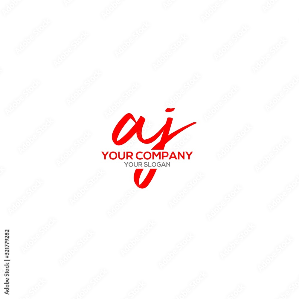 AJ Script Logo Design Vector