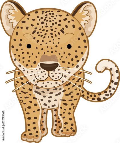 Leopard Front View Illustration