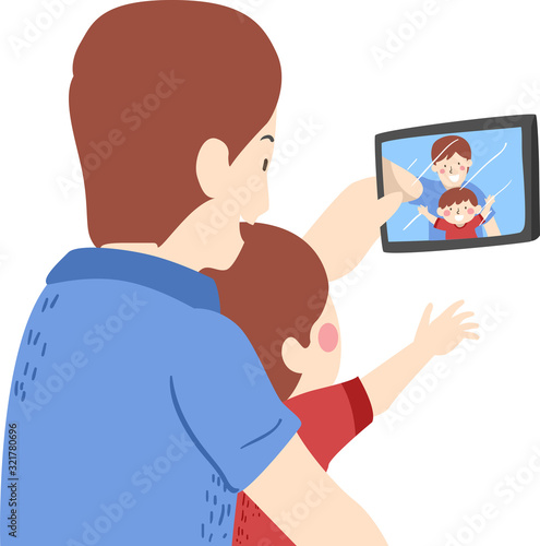 Kid Boy Man Father Son Take...