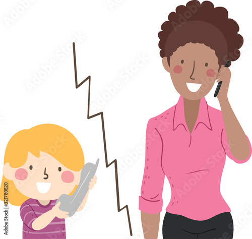 Kid Girl Call Teacher Illus...