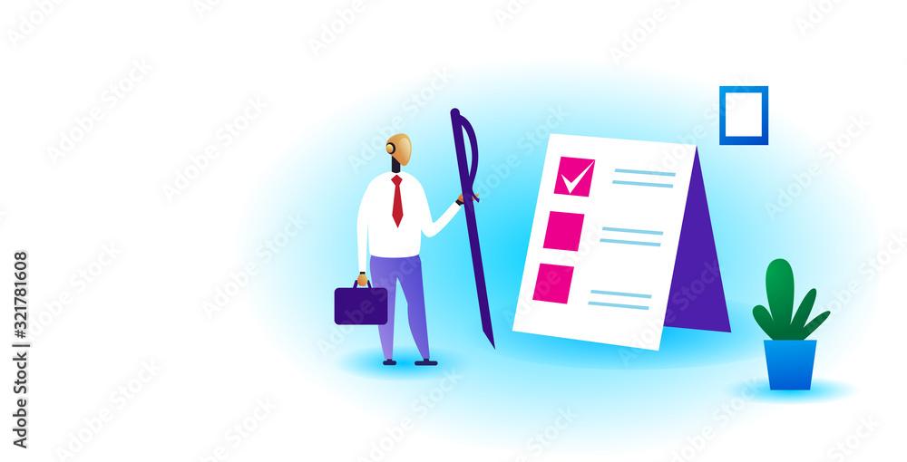 modern robot holding pen task solutions new ideas checklist with marks in check boxes business plan artificial intelligence technology concept full length horizontal vector illustration modern robot holding pen task solutions new ideas checklist with marks in check boxes business plan artificial intelligence technology concept full length horizontal vector illustration