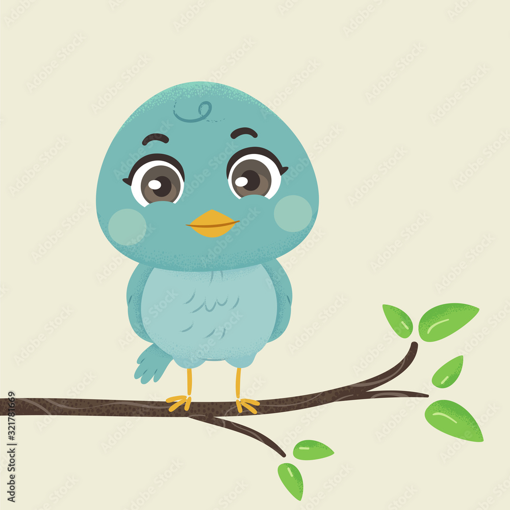 Bird Branch Illustration Bird Branch Illustration