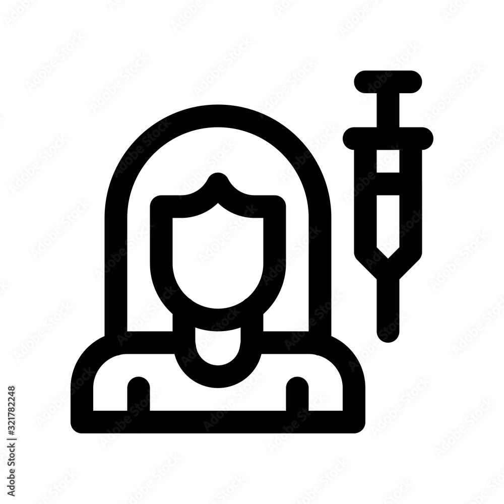corona virus related lady patient with syringe vector in lineal style, corona virus related lady patient with syringe vector in lineal style,
