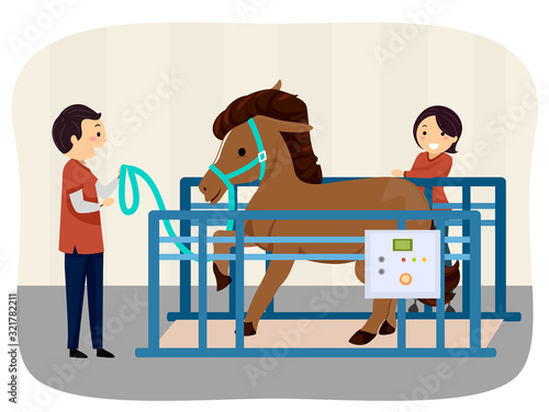Stickman Horse Treadmill Therapy Illustration