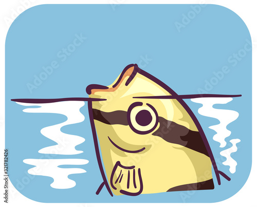 Barb Fish Frequent Breathing Up Illustration
