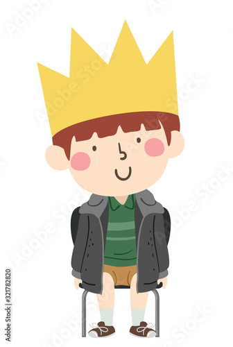 Kid Boy Class King Illustra...