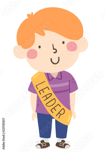 Kid Boy Class Leader Illust...