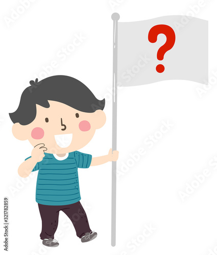 Kid Boy Hold Flag Question ...