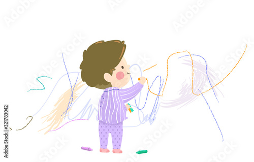 Kid Boy Toddler Scribble Wa...