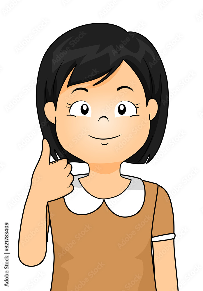 Kid Girl Sign Language Number Ten Illustration Kid Girl Sign Language Number Ten Illustration