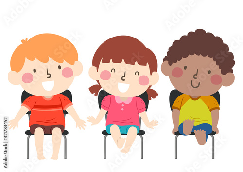 Kids Barefoot Classroom Illustration