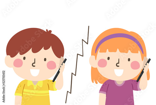 Kids Friend Call Illustration