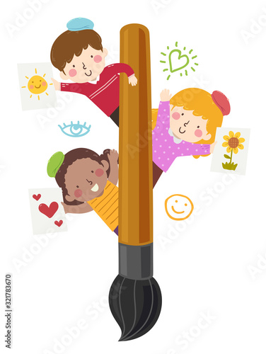 Kids Paint Brush Paintings ...