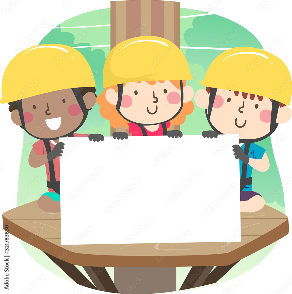 Kids Tree Platform Harness Board Illustration Kids Tree Platform Harness Board Illustration