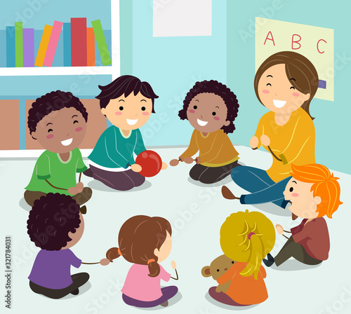 Stickman Kids Ice Breaker Illustration