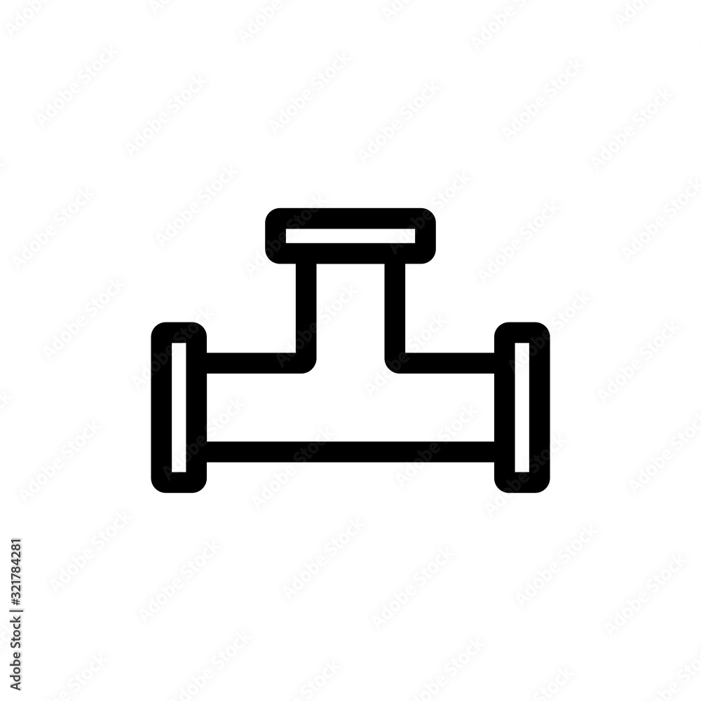 Plumbing pipe icon vector. Thin line sign. Isolated contour symbol illustration Plumbing pipe icon vector. Thin line sign. Isolated contour symbol illustration