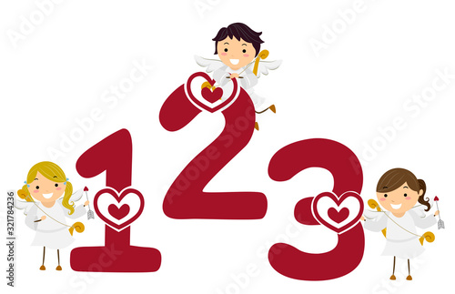 Stickman Kids Cupids Number...