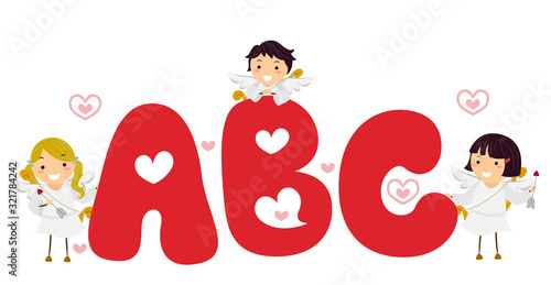 Stickman Kids Cupid Valenti...