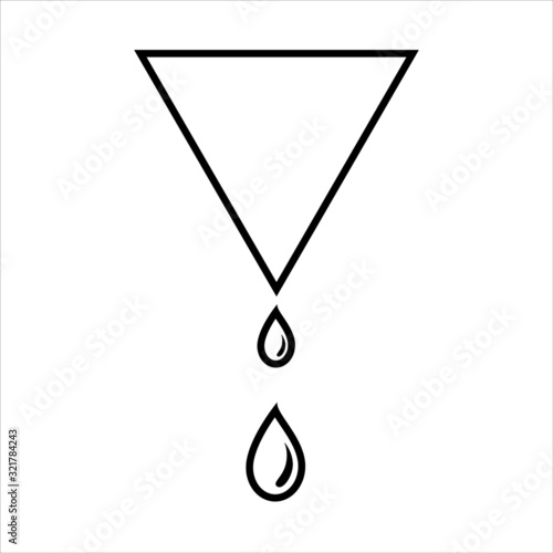 Filter line icon. Filtration process for liquid with falling drops. Vector Illustration