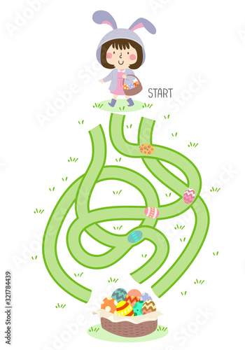 Kid Girl Bunny Maze Easter ...