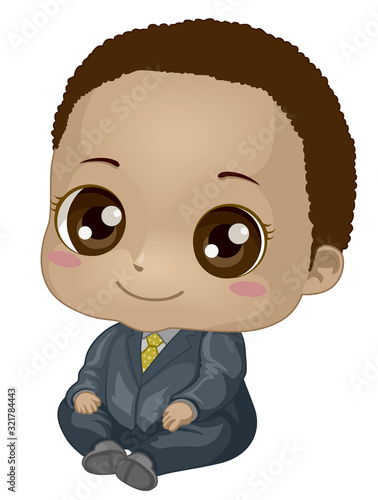 Kid Baby Boy Black Suit Ill...