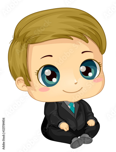 Kid Baby Boy Suit Illustration