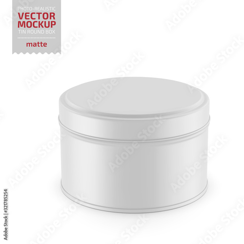 Round matte tin round box template.