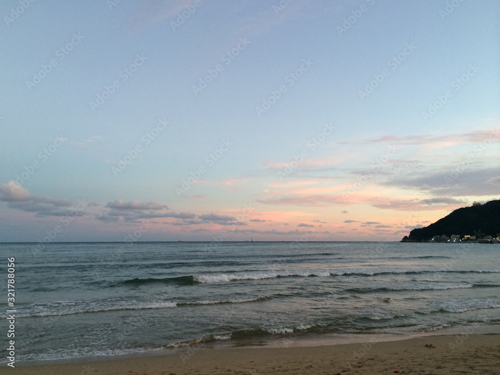 beautiful sunset on the beach in south korea beautiful sunset on the beach in south korea