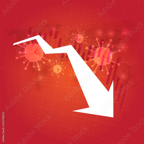 business stock market graph fail with virus effect