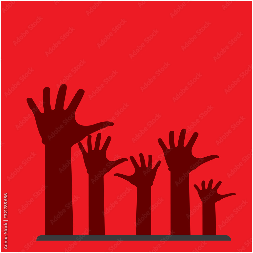 Hand symbol community care logo vector illustration design