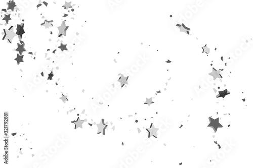 Silver volumetric star-confetti © niko180180