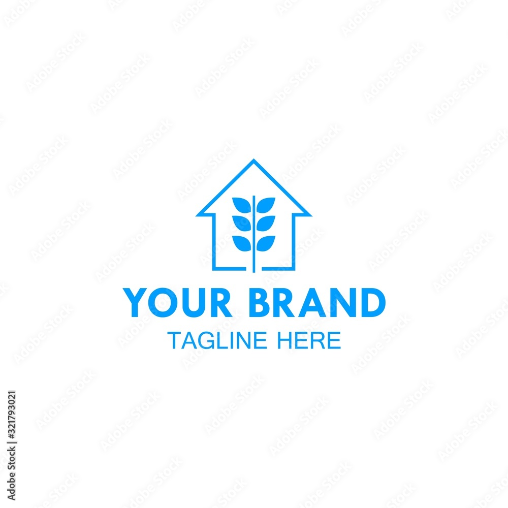 three leaf real estate home building logo