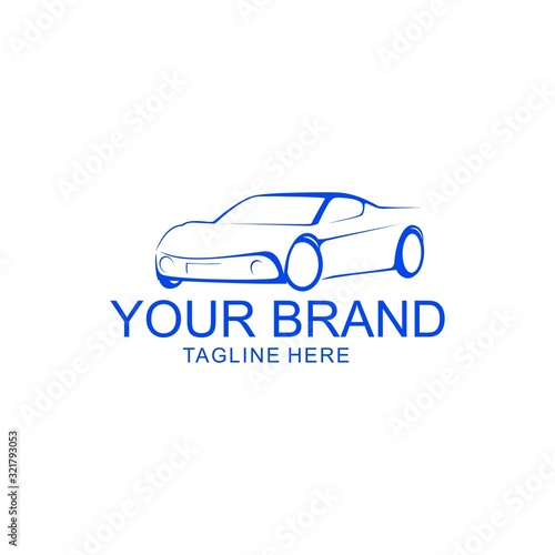 Car Logo Vector Illustration. flat logo with blue