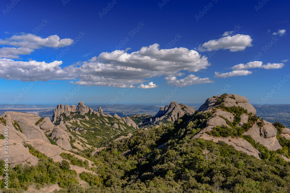 Summer hiking the Mountain of Montserrat (Catalonia, Spain)