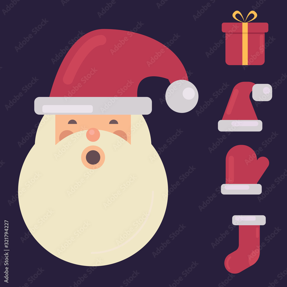 Desain flat vector Santa Concept Desain flat vector Santa Concept